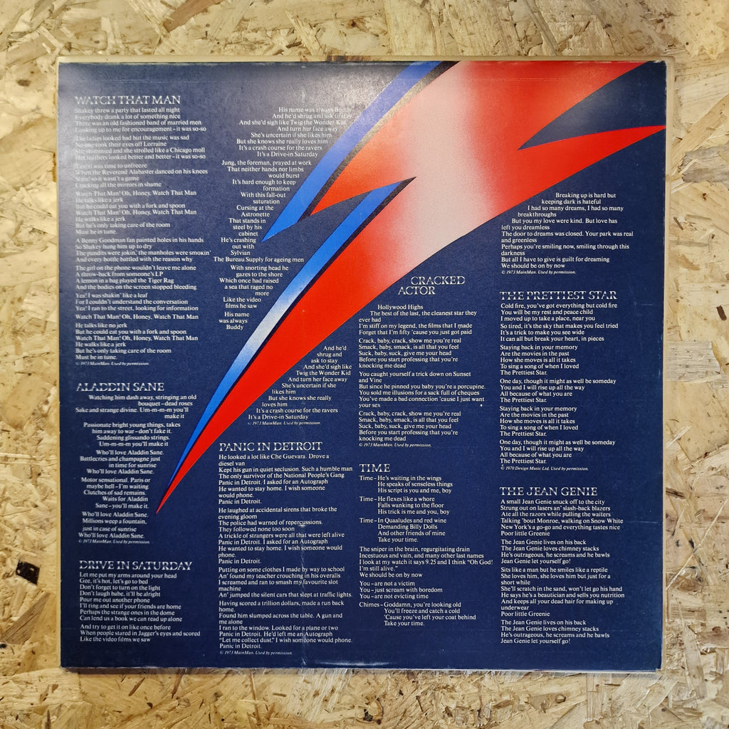 David Bowie ‎– Aladdin Sane 1973 UK Press