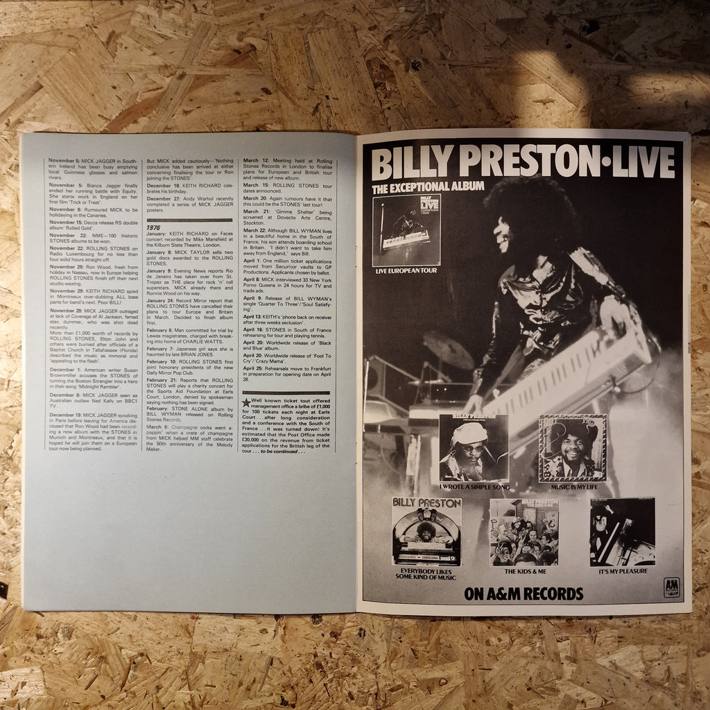 The Rolling Stones - Black and Blue Tour of Europe '76 Original Programme