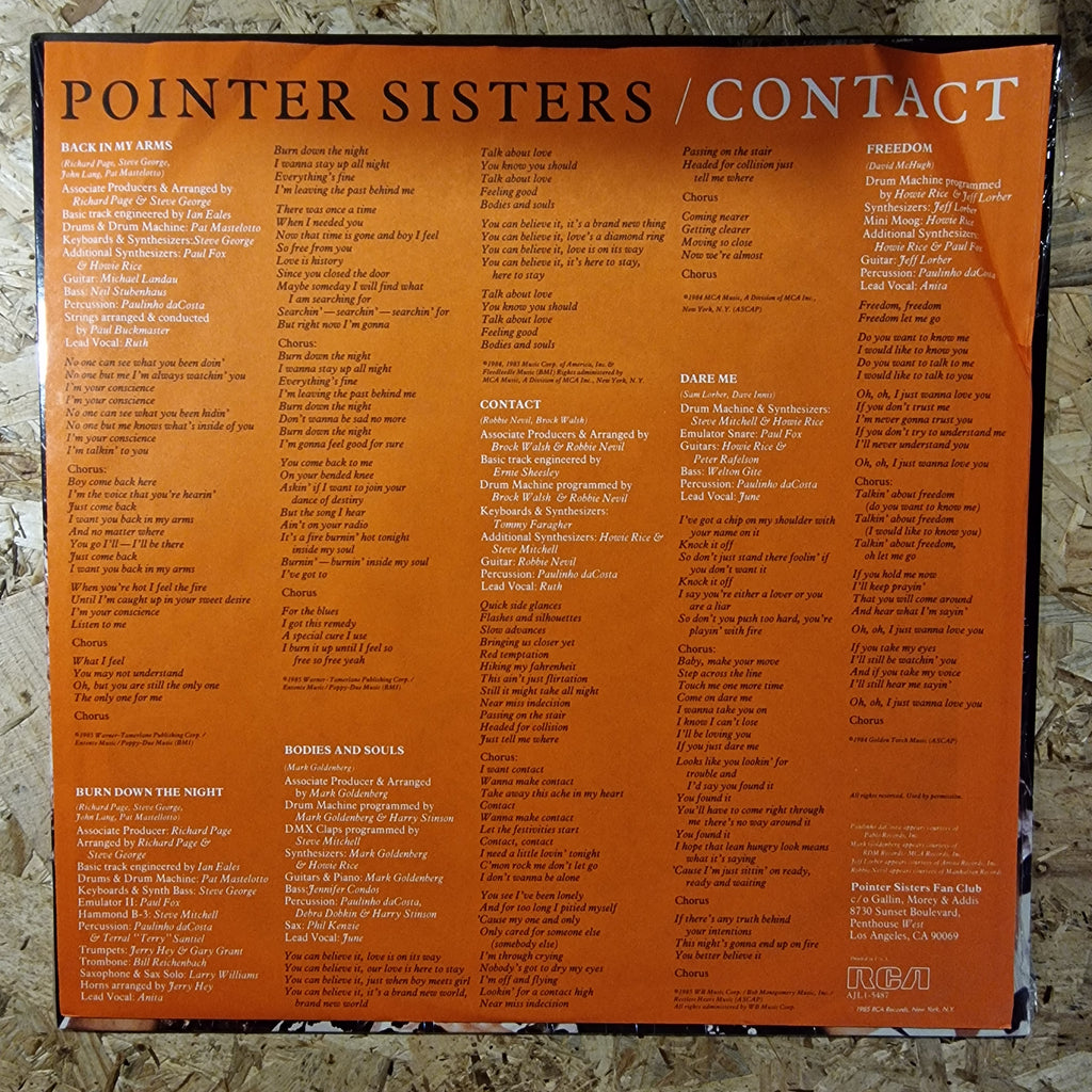 Pointer Sisters ‎– Contact 1985 US Press