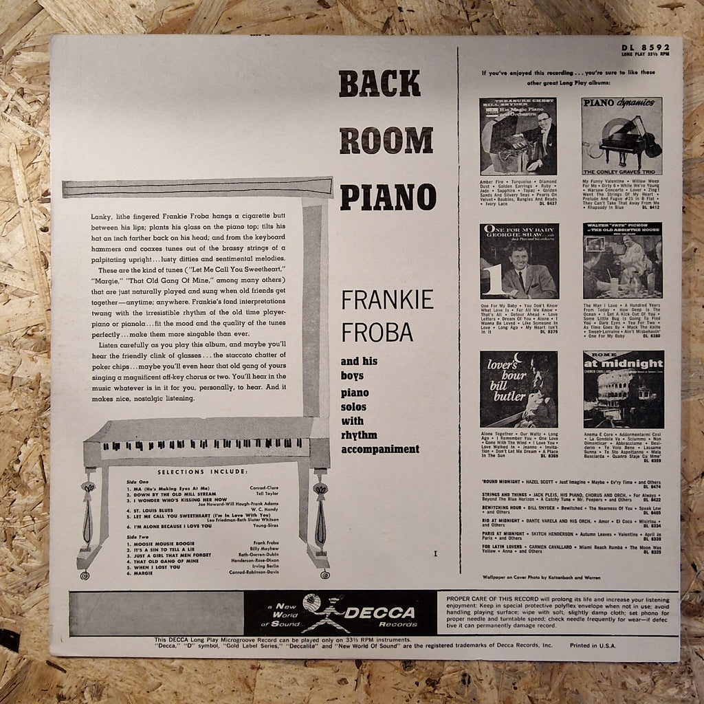 Frankie Froba And His Boys – Back Room Piano