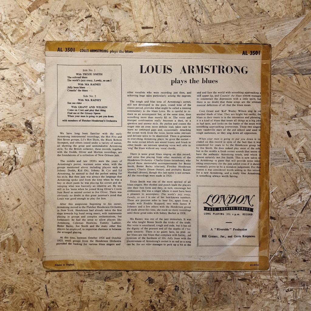 Louis Armstrong ‎– Plays The Blues