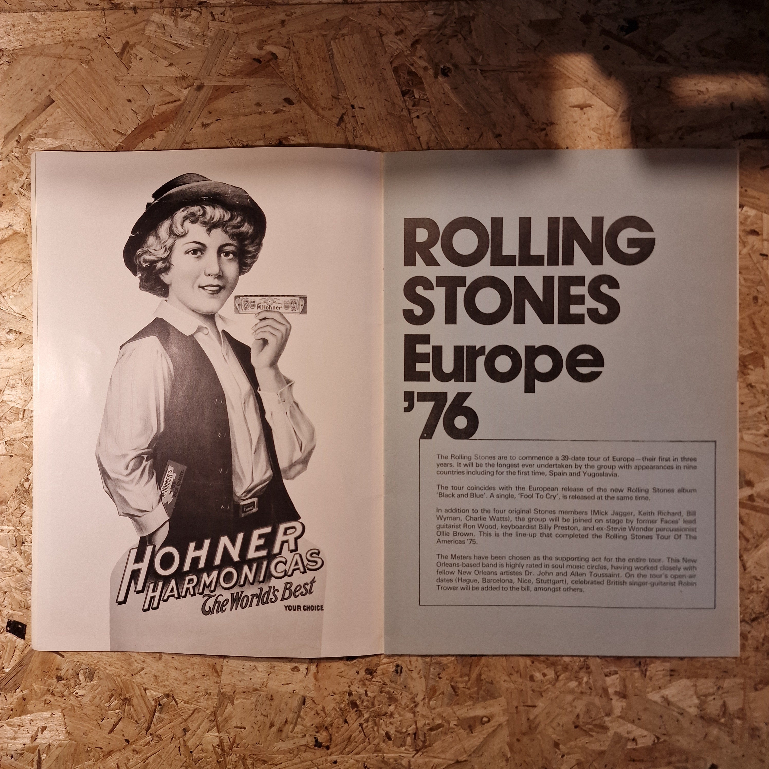 The Rolling Stones - Black and Blue Tour of Europe '76 Original Programme