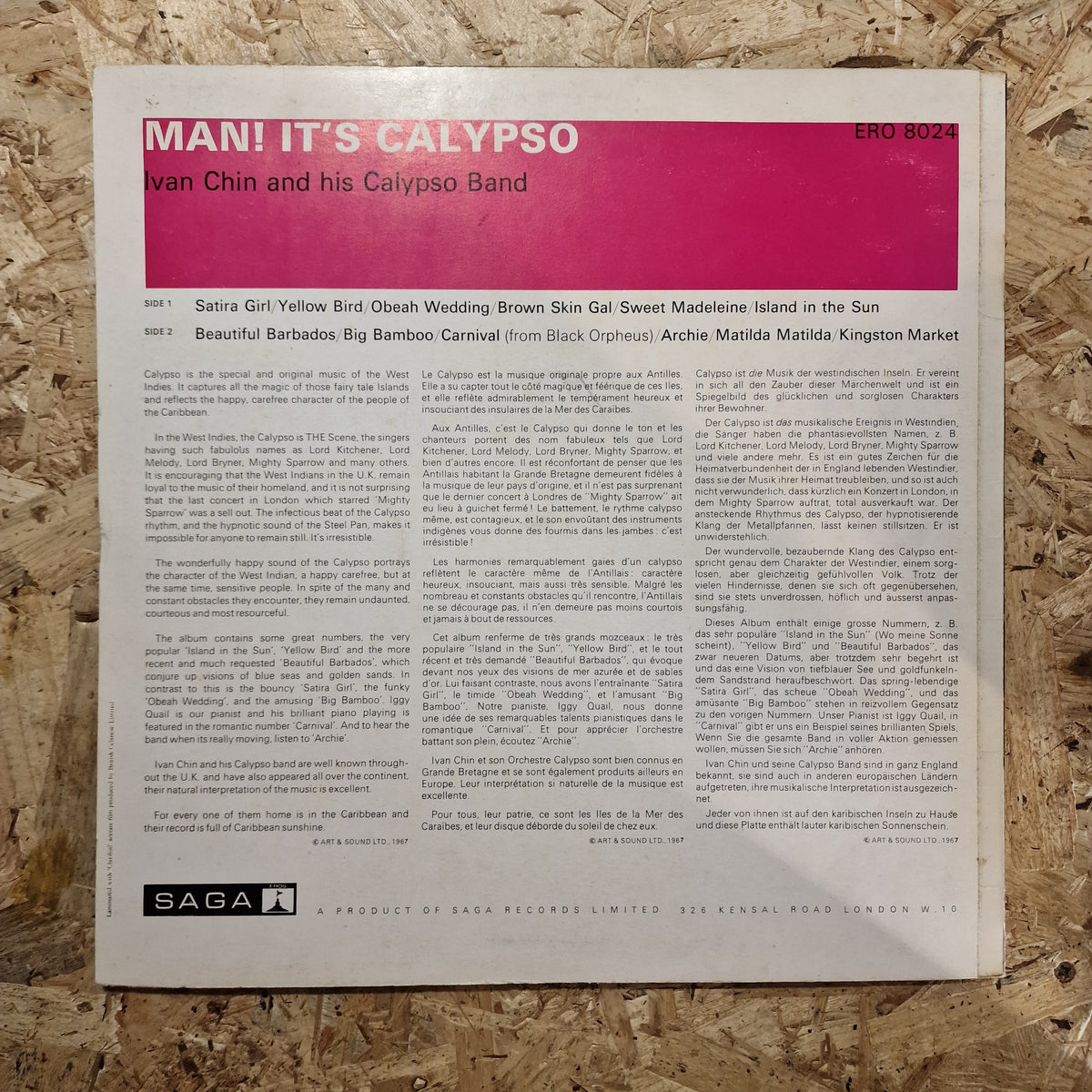 Ivan Chin And His Calypso Band – Man! It's Calypso
