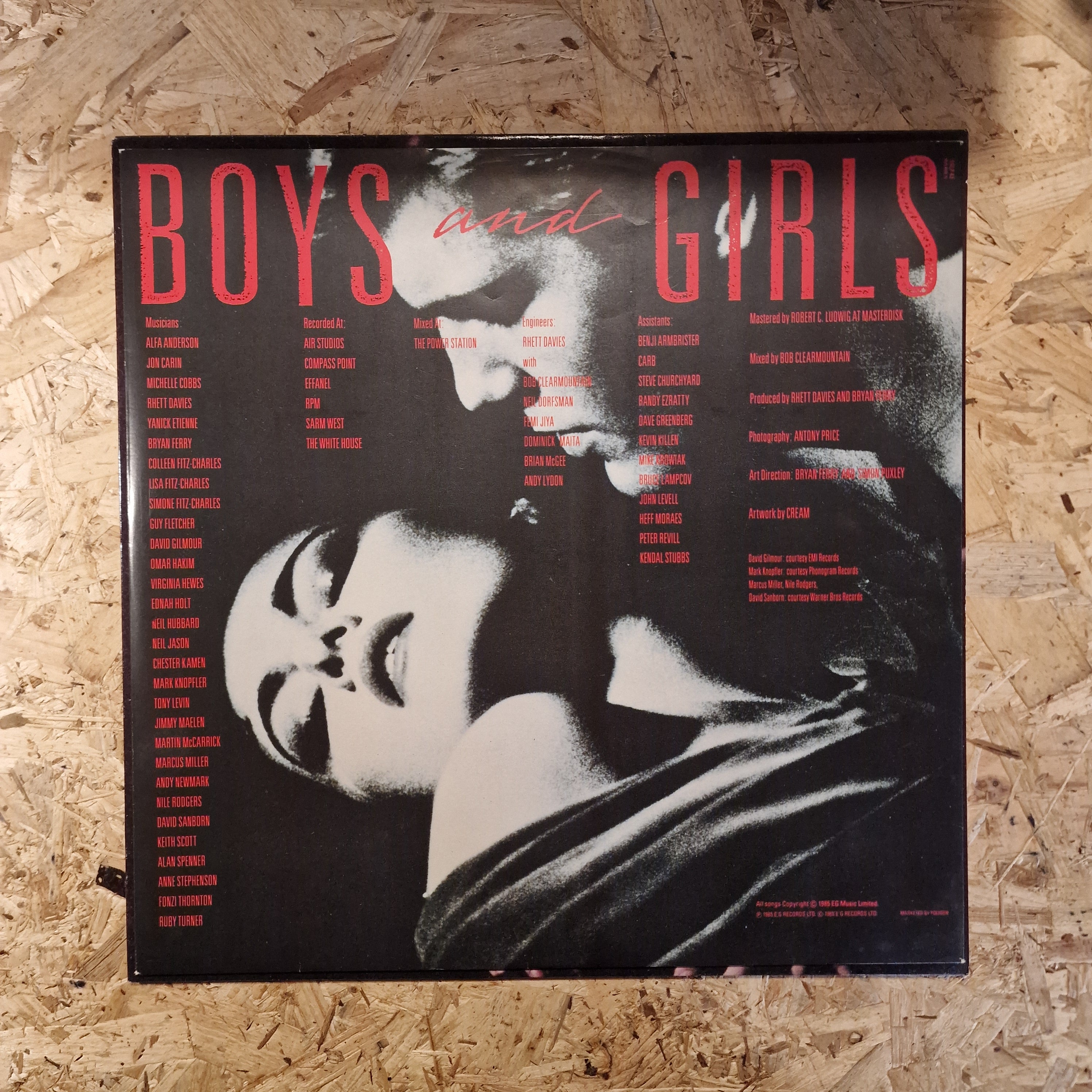 Bryan Ferry ‎– Boys And Girls 1985 UK Press