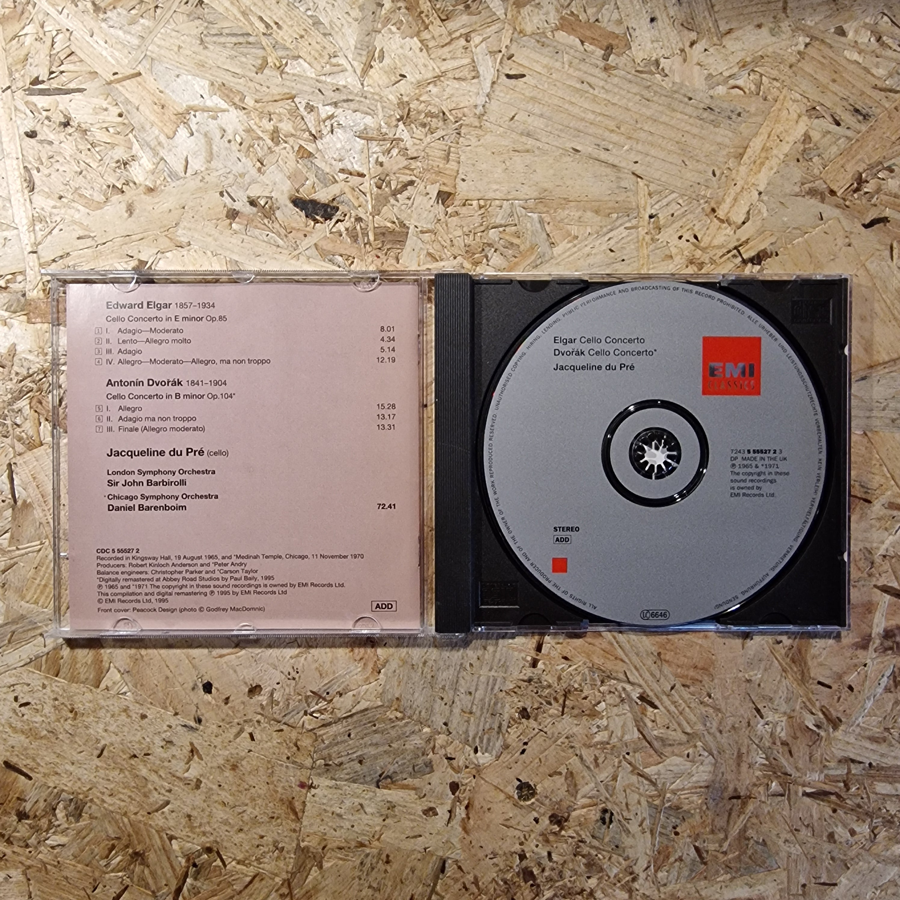 Jacqueline du Pré - Dvořák & Elgar - Chicago Symphony Orchestra, Daniel Barenboim - London Symphony Orchestra, Sir John Barbirolli – Cello Concertos
