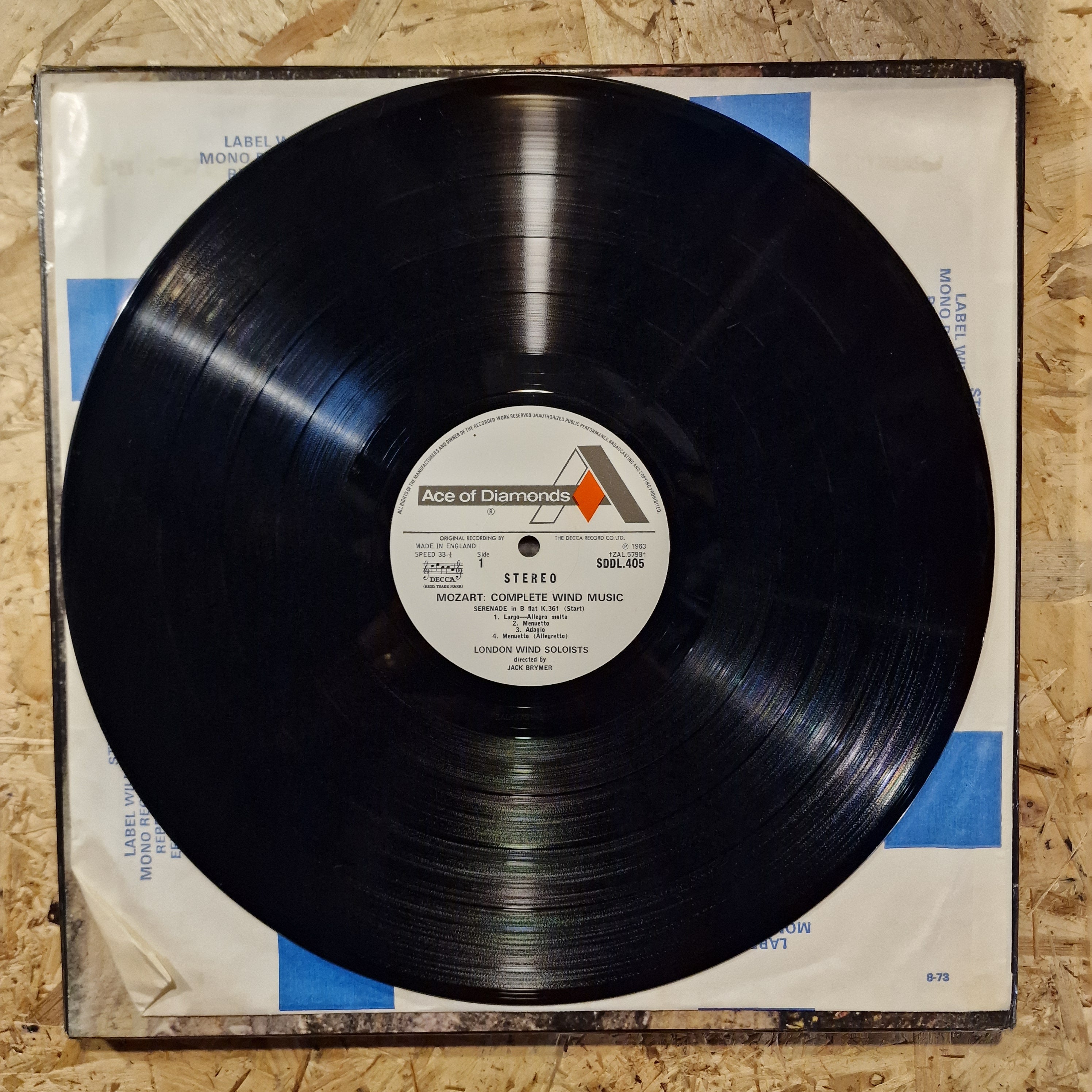 Wolfgang Amadeus Mozart, Jack Brymer, London Wind Soloists – Complete Wind Music 1973 UK Press