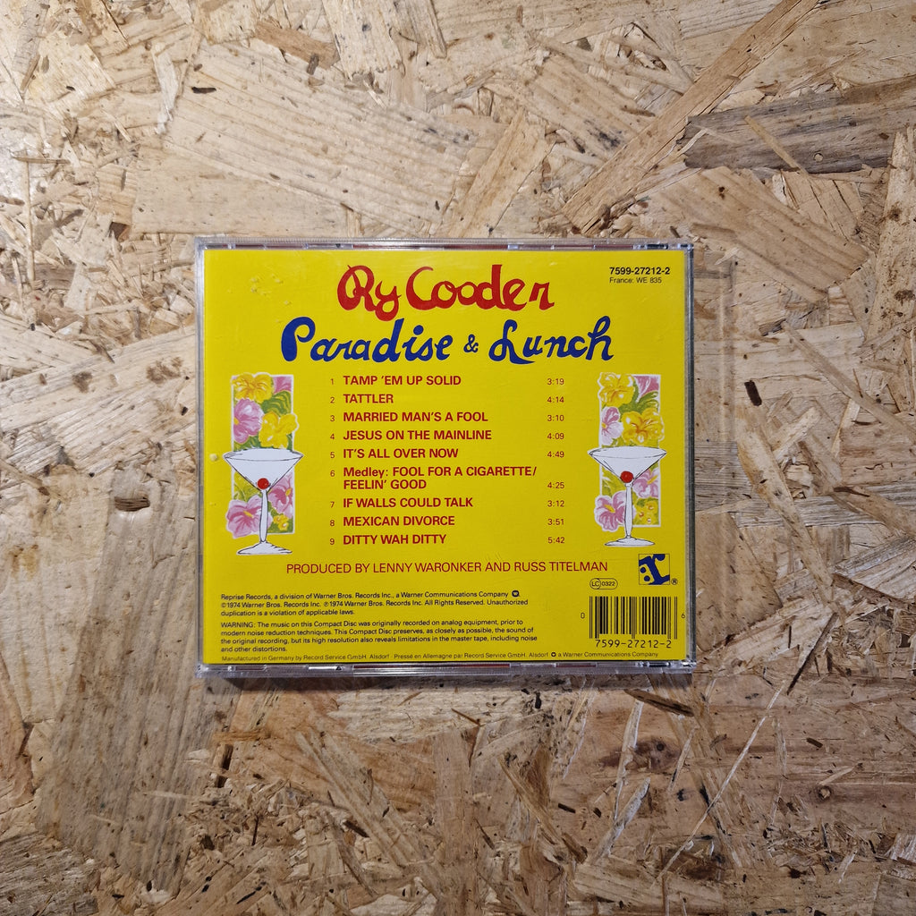 Ry Cooder ‎– Paradise And Lunch