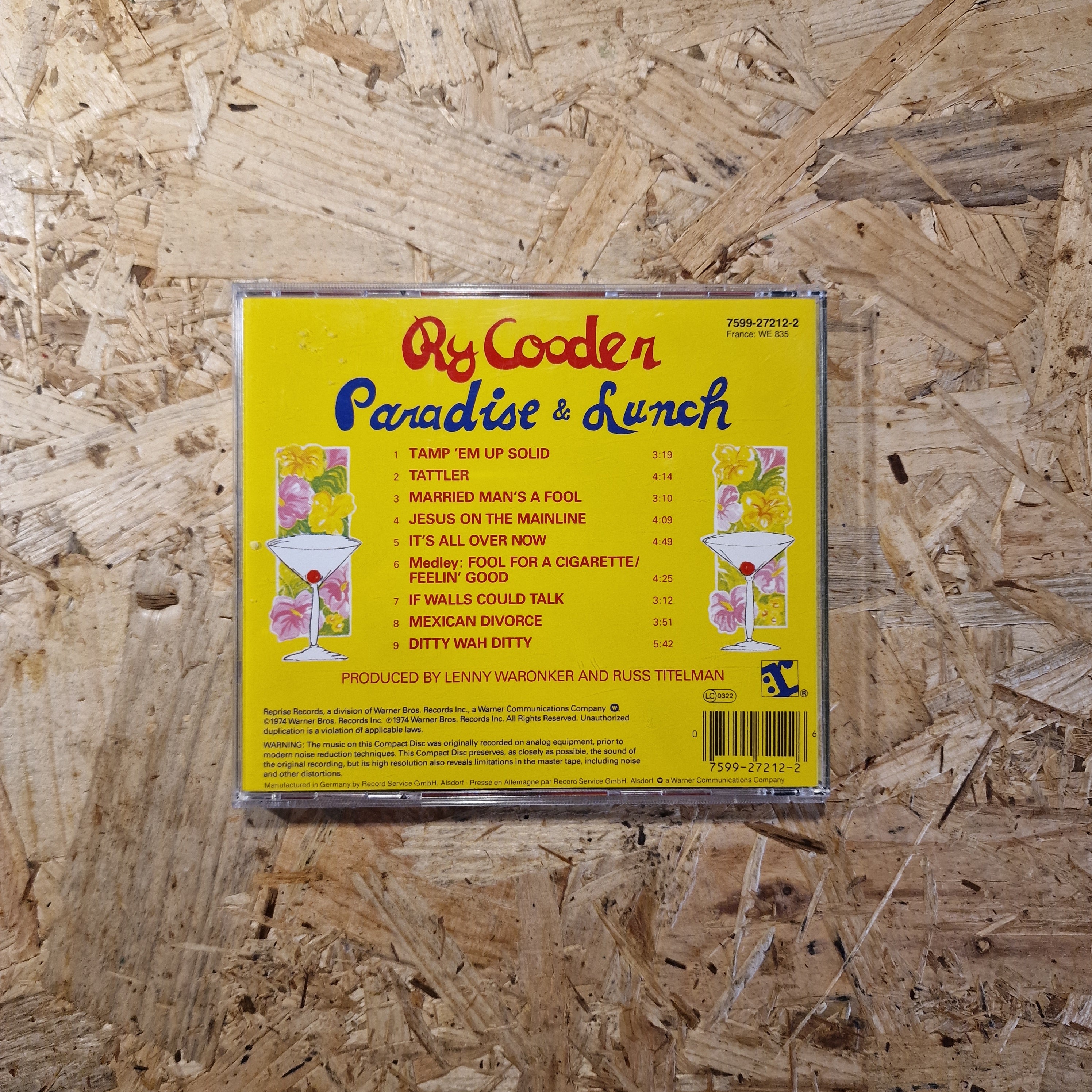 Ry Cooder ‎– Paradise And Lunch